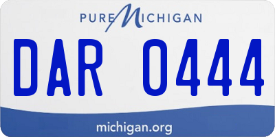 MI license plate DAR0444