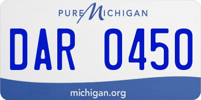 MI license plate DAR0450