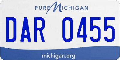 MI license plate DAR0455