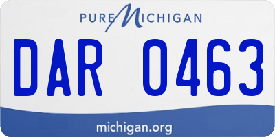 MI license plate DAR0463