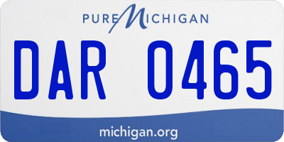 MI license plate DAR0465