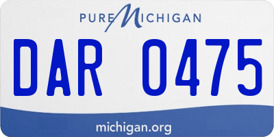 MI license plate DAR0475