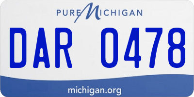 MI license plate DAR0478