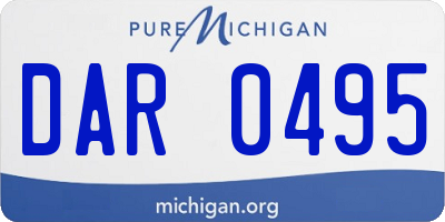 MI license plate DAR0495