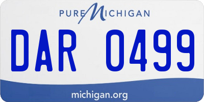 MI license plate DAR0499