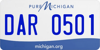 MI license plate DAR0501