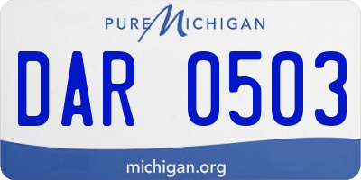 MI license plate DAR0503