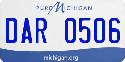 MI license plate DAR0506