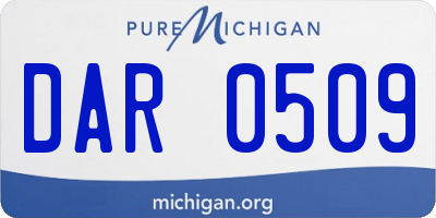 MI license plate DAR0509