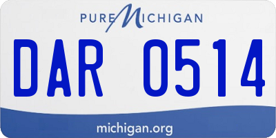 MI license plate DAR0514