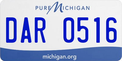 MI license plate DAR0516