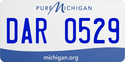 MI license plate DAR0529