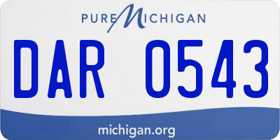 MI license plate DAR0543