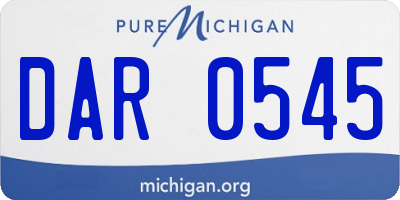 MI license plate DAR0545