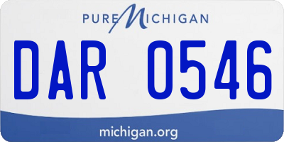 MI license plate DAR0546