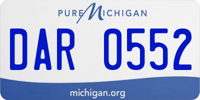 MI license plate DAR0552