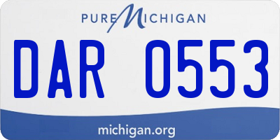 MI license plate DAR0553
