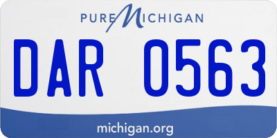 MI license plate DAR0563