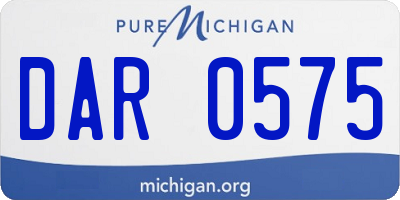 MI license plate DAR0575