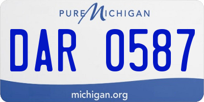 MI license plate DAR0587