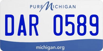 MI license plate DAR0589