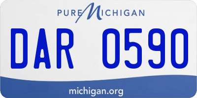 MI license plate DAR0590