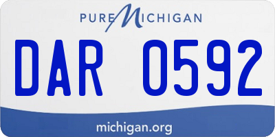 MI license plate DAR0592