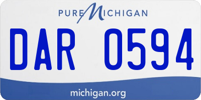 MI license plate DAR0594