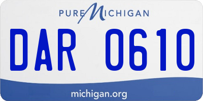 MI license plate DAR0610