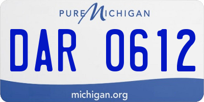 MI license plate DAR0612