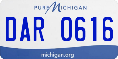 MI license plate DAR0616