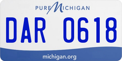 MI license plate DAR0618