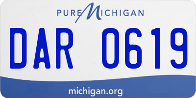 MI license plate DAR0619