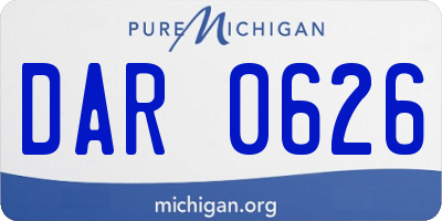 MI license plate DAR0626