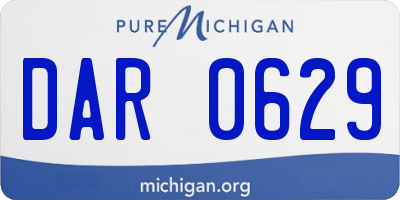 MI license plate DAR0629