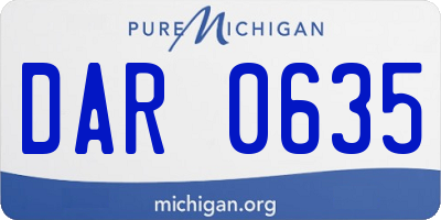 MI license plate DAR0635