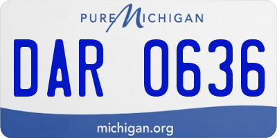 MI license plate DAR0636