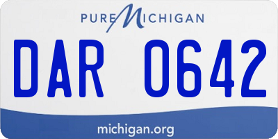 MI license plate DAR0642