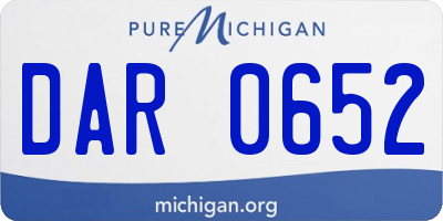 MI license plate DAR0652