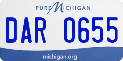 MI license plate DAR0655