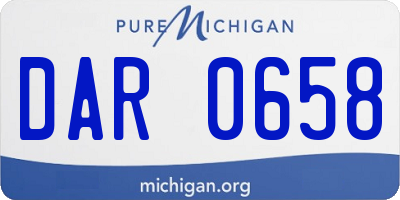 MI license plate DAR0658