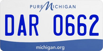 MI license plate DAR0662