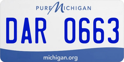 MI license plate DAR0663