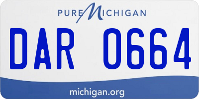 MI license plate DAR0664
