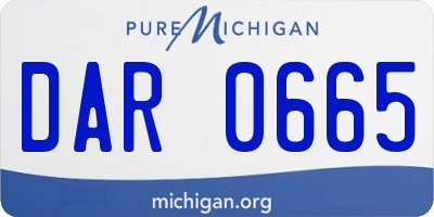 MI license plate DAR0665