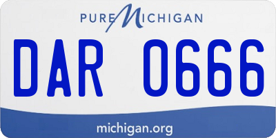 MI license plate DAR0666