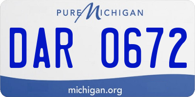 MI license plate DAR0672