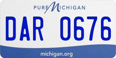 MI license plate DAR0676