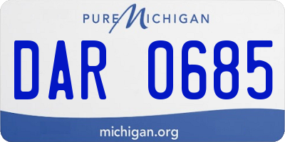 MI license plate DAR0685