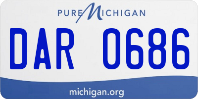 MI license plate DAR0686